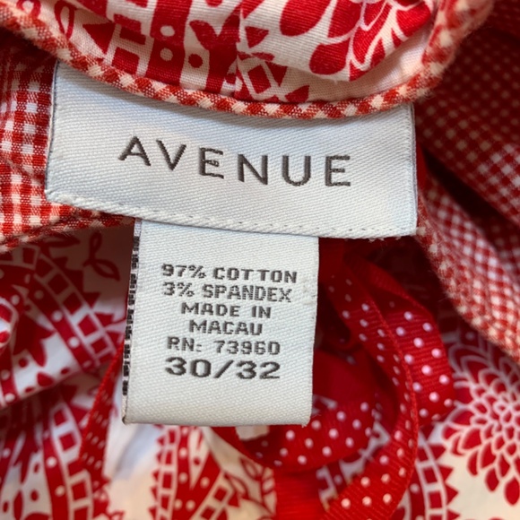 Avenue Tank Top 4X (30/32) Red Paisley Floral Coquette Feminine Preppy Cropped - Picture 10 of 11